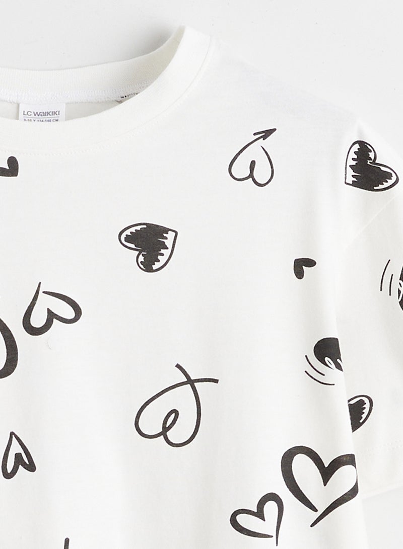 ال سي وايكيكي بيجاما بناتي شورت برقبة دائرية - Image 3